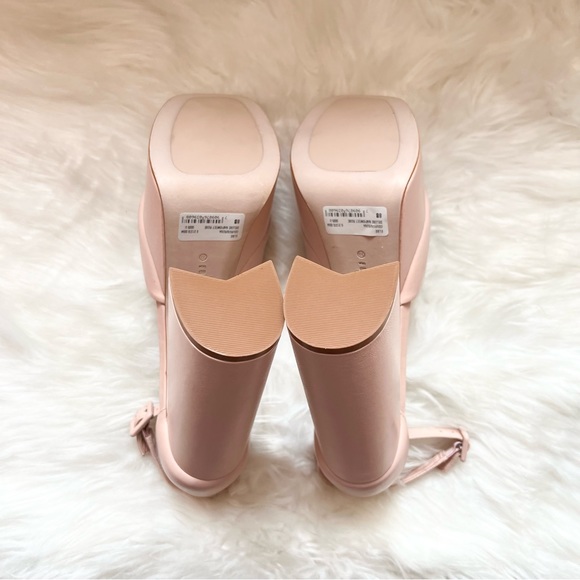 New! SCHUTZ Elsie Leather Platform Square Heel Sandals - Picture 14 of 15